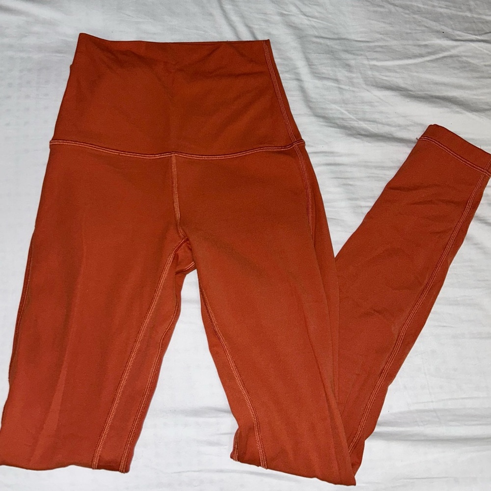 Orange Lululemon 28” leggings